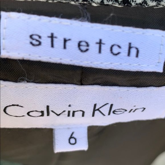 Calvin Klein Black and White Patterned Blazer Jacket, Size 6 - Picture 8 of 8